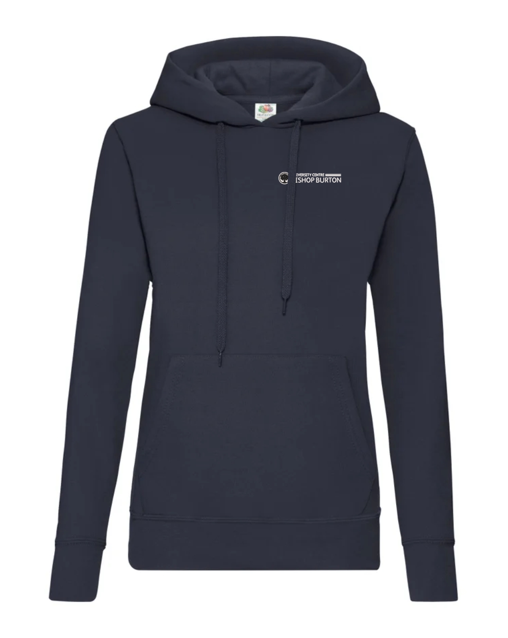 62038 Ladies Pullover Hoody Deep Navy C/W University Centre Logo