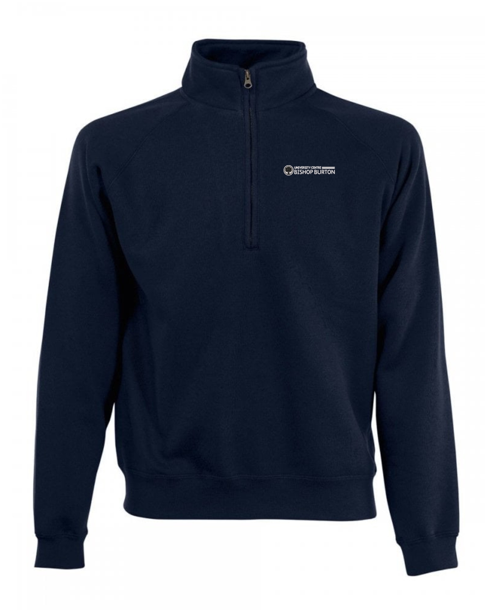 62114 Classic Zip Neck Sweatshirt Deep Navy C/W University Centre Logo