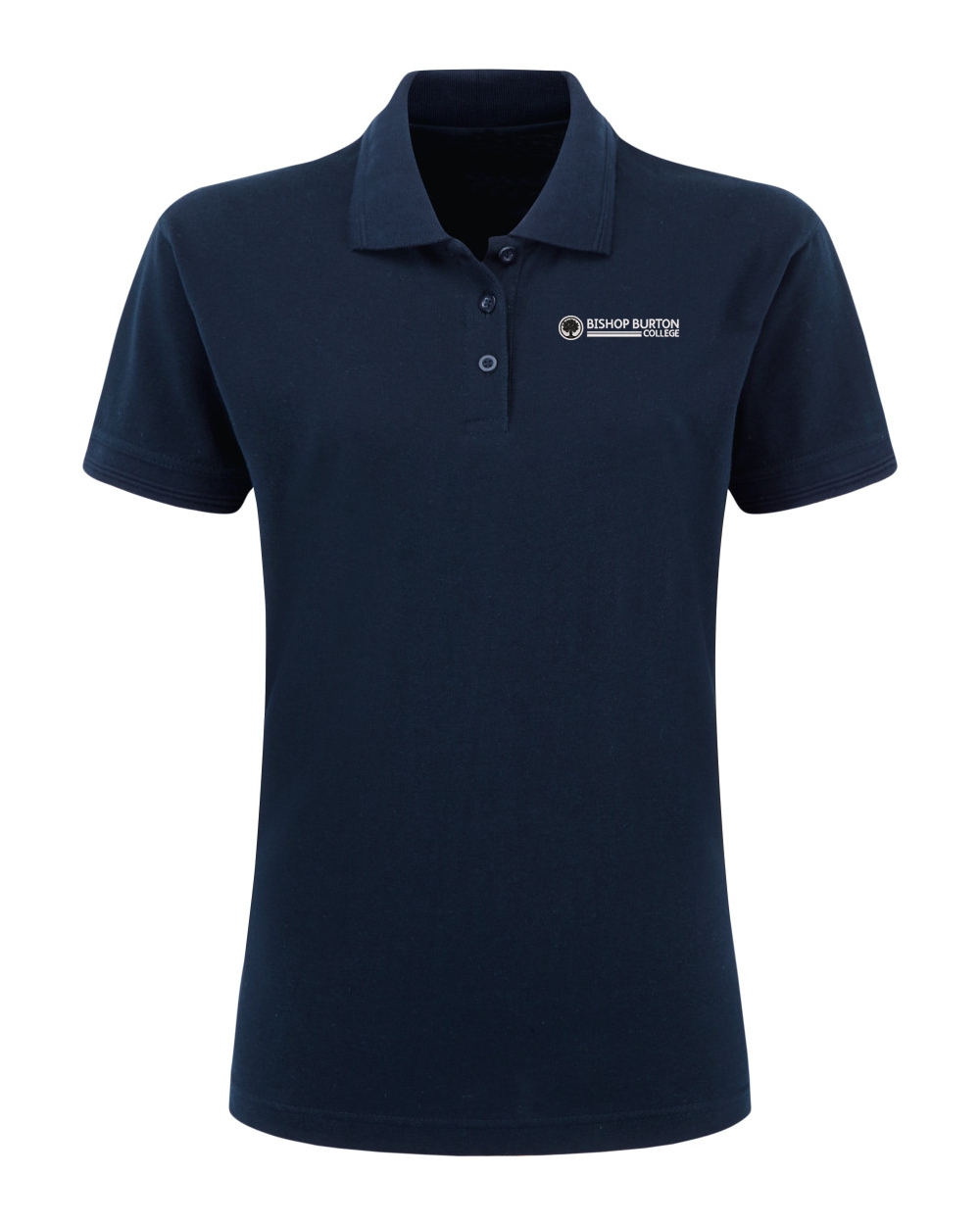 UCC031F Ladies Navy Polo Shirt C/W Bishop Burton Logo (ZCBISHOP02)