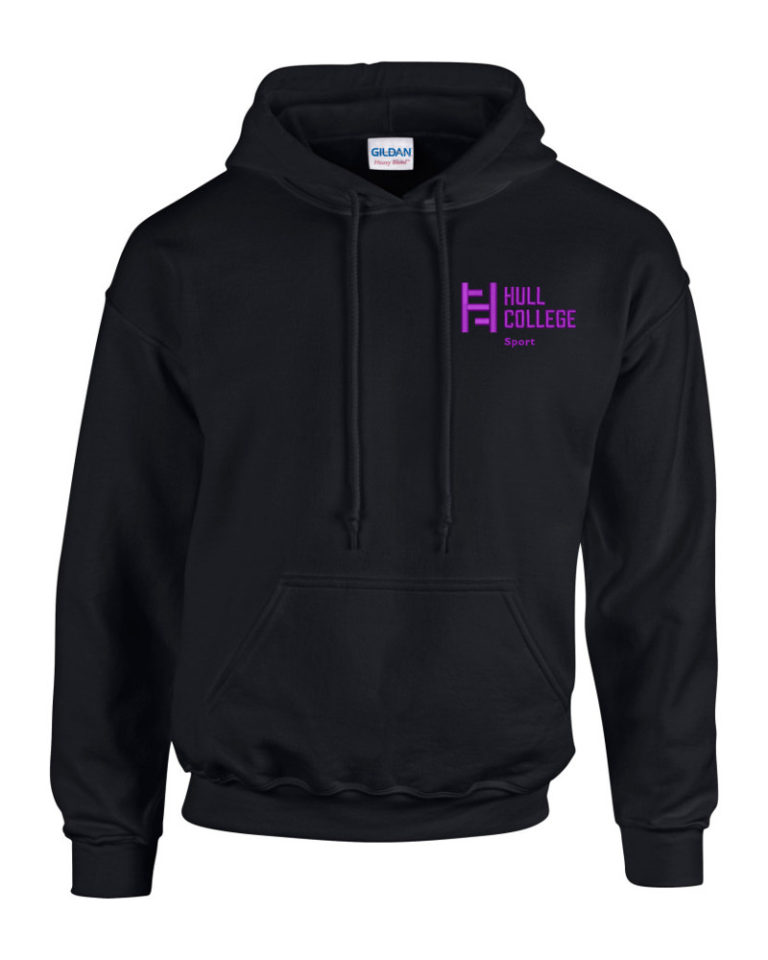 Hull College Sport Black Hooded Sweat (18500) LA Clothing Solutions
