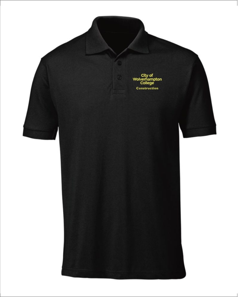 WolvColl UCC003 Construction Black Polo - LA Clothing Solutions