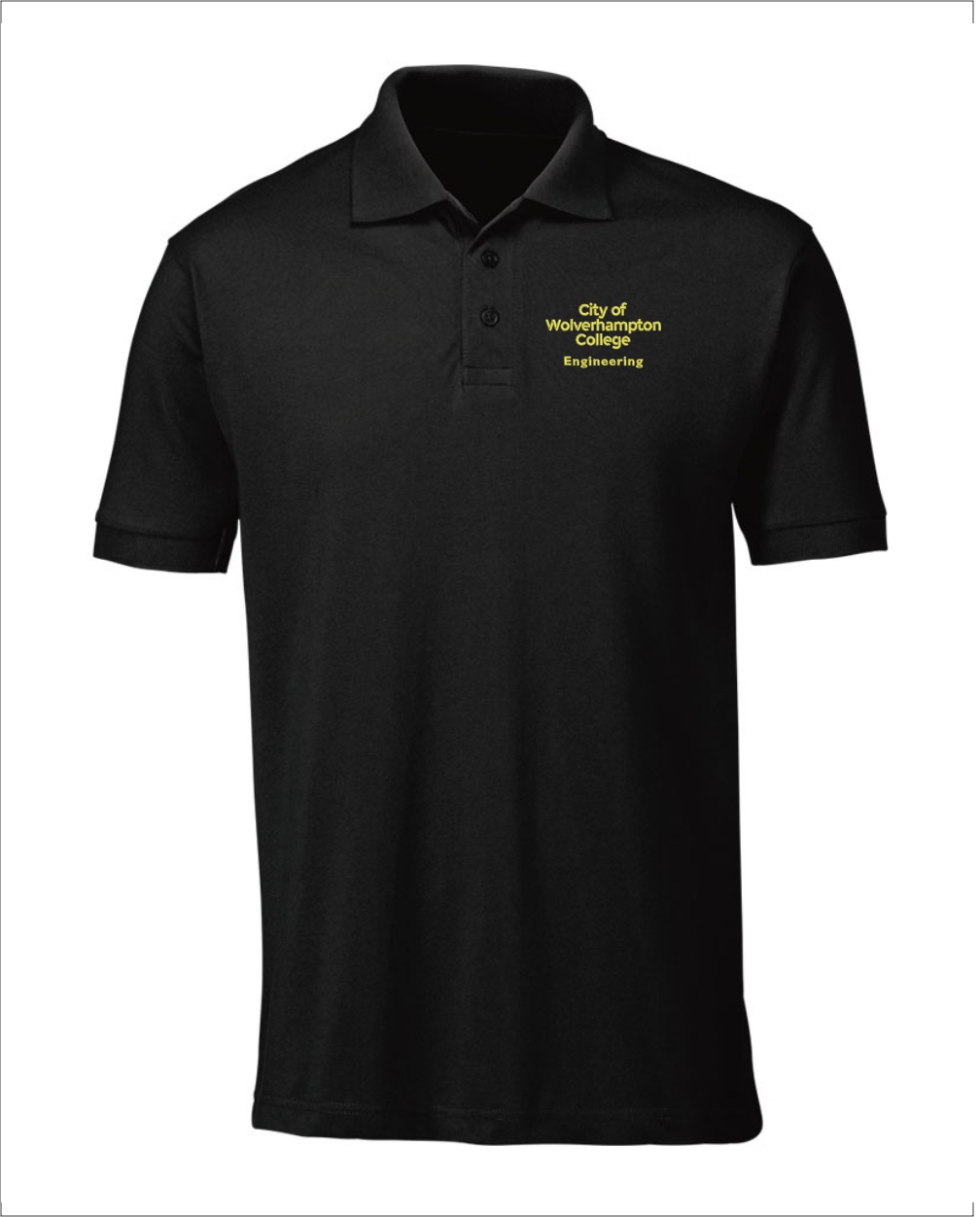 WolvColl UCC003 Engineering Black Polo - LA Clothing Solutions