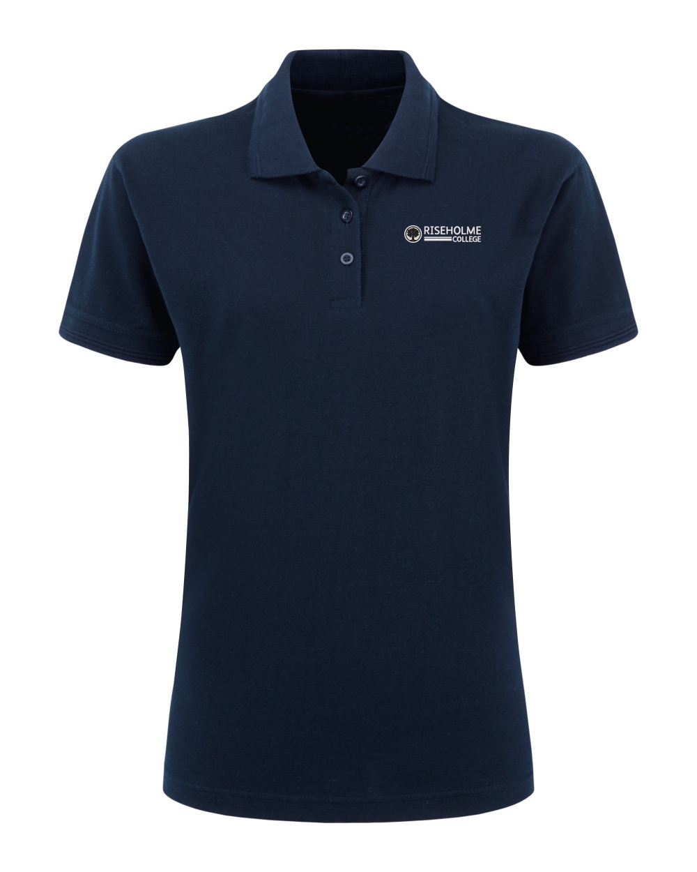 UCC031F Ladies Navy Polo Shirt C/W Riseholme Logo