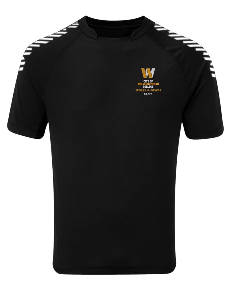 WHITE TRIM Wolv Sports Staff Dual DU009 T Shirt Blk