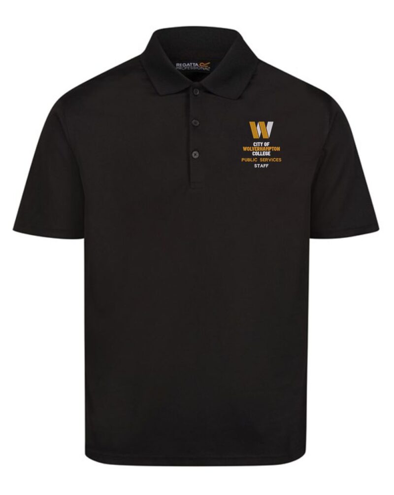 Wolv Public Staff TRS224 Pro Wicking Polo Black