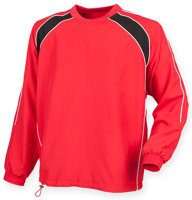 black and red crew neck