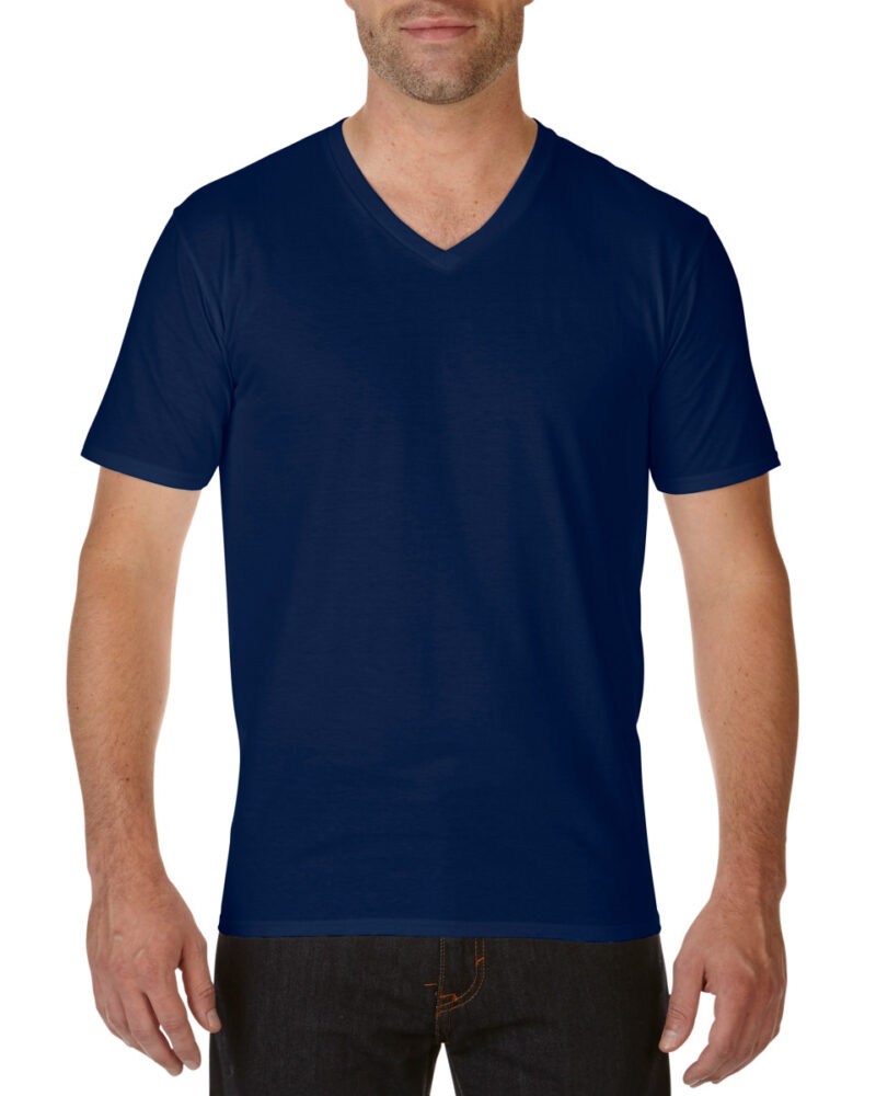 Gildan Premium Cotton® Adult V-Neck T-Shirt Navy Blue