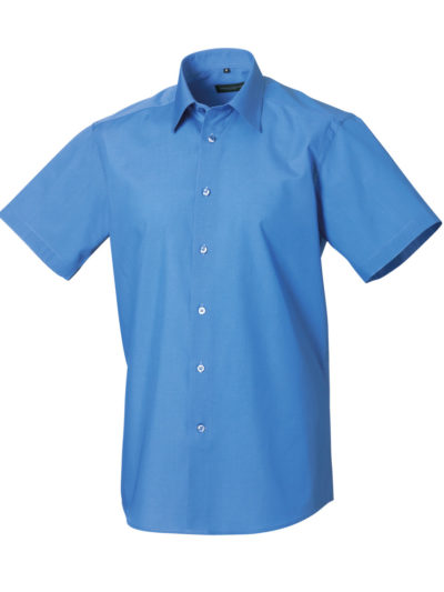 Men's Short Sleeve Poly-Cotton Easy Care Tailored Poplin Shirt