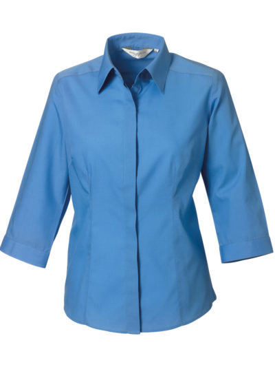Ladies' 3/4 Sleeve Poly-Cotton Easy Care Fitted Polin Shirt