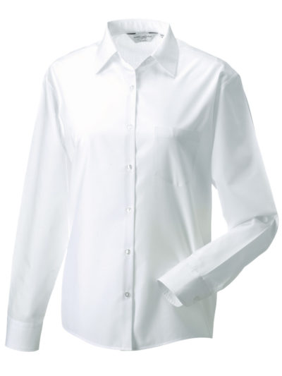 Ladies' Long Sleeve Polycotton Easy Care Poplin Shirt