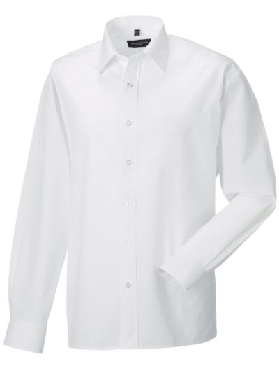 Russell Collection Men's Long Sleeve Polycotton Easy Care Poplin Shirt (934M)