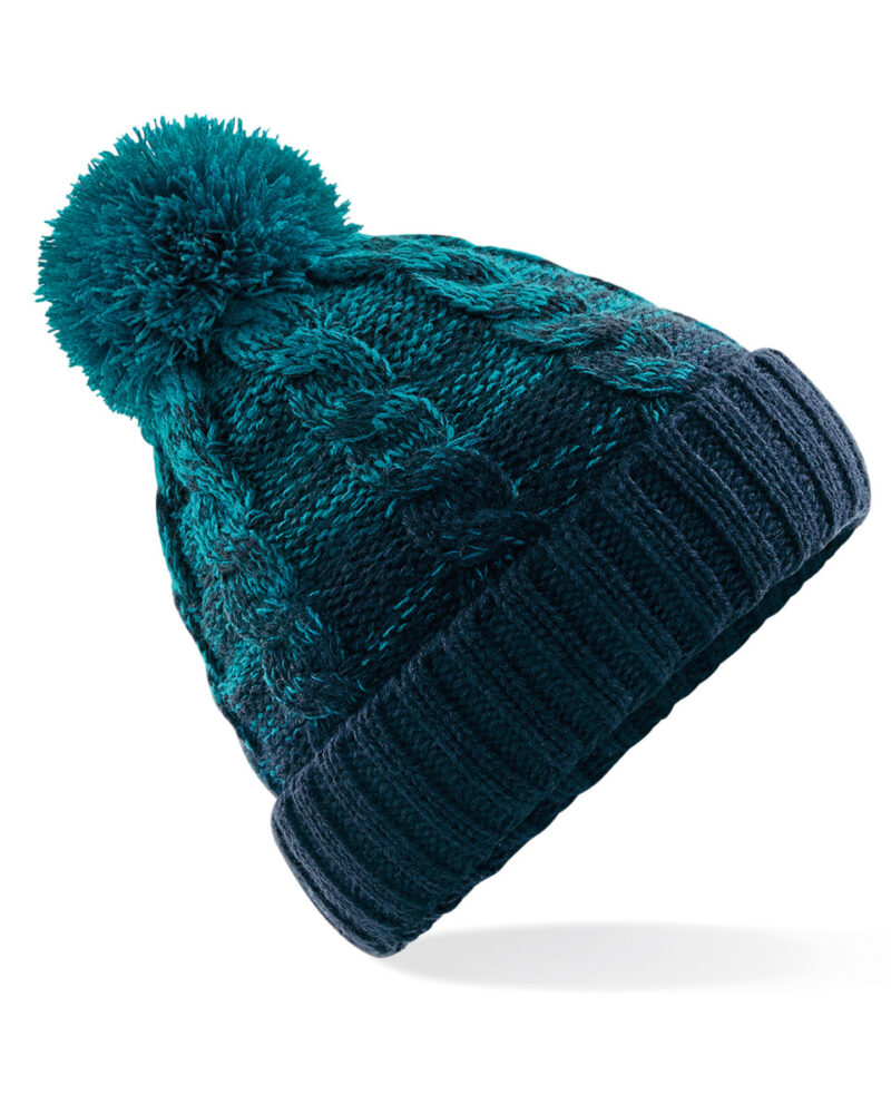Beechfield Ombré Beanie Teal and French Navy