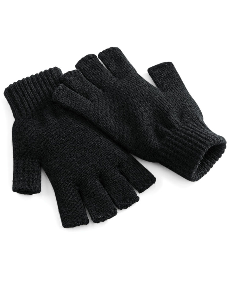 Beechfield Fingerless Gloves Black