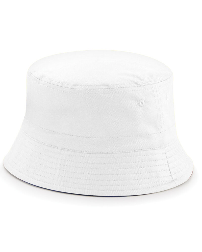 Beechfield Reversible Bucket Hat French Navy and White
