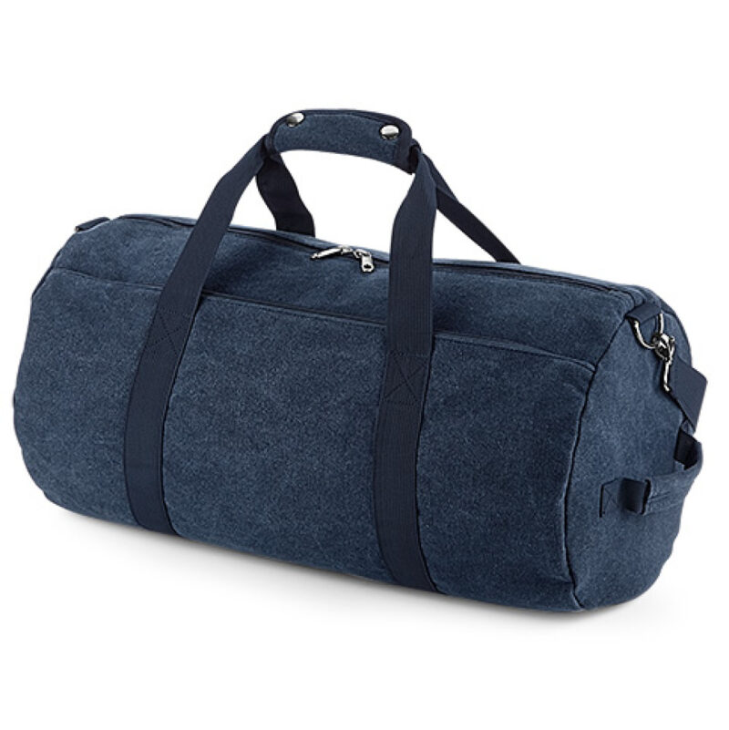 Bagbase Vintage Canvas Barrel Bag Vintage Oxford Navy