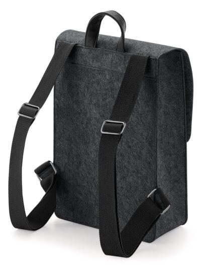 Bagbase Premium Felt Backpack Charcoal Melange and Black