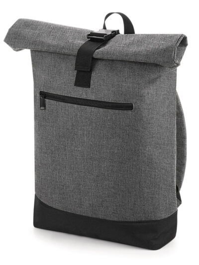 Bagbase Roll-Top Backpack Grey Marl and Black