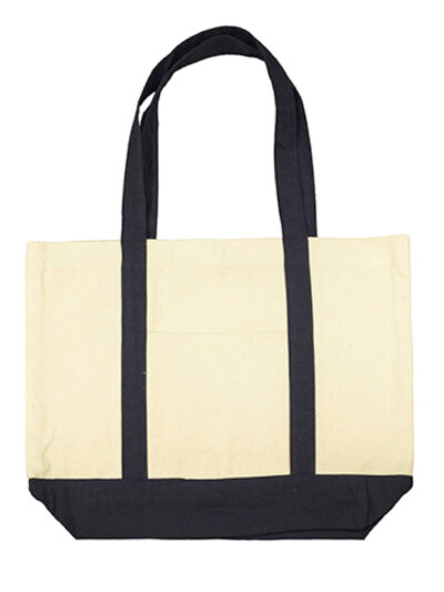 Bags By Jassz Canvas Shopping Bag Natural and Navy