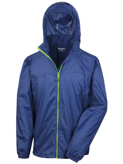Result Urban Outdoor Wear HDi Quest Lightweight Stowable Jacket Navy and Lime