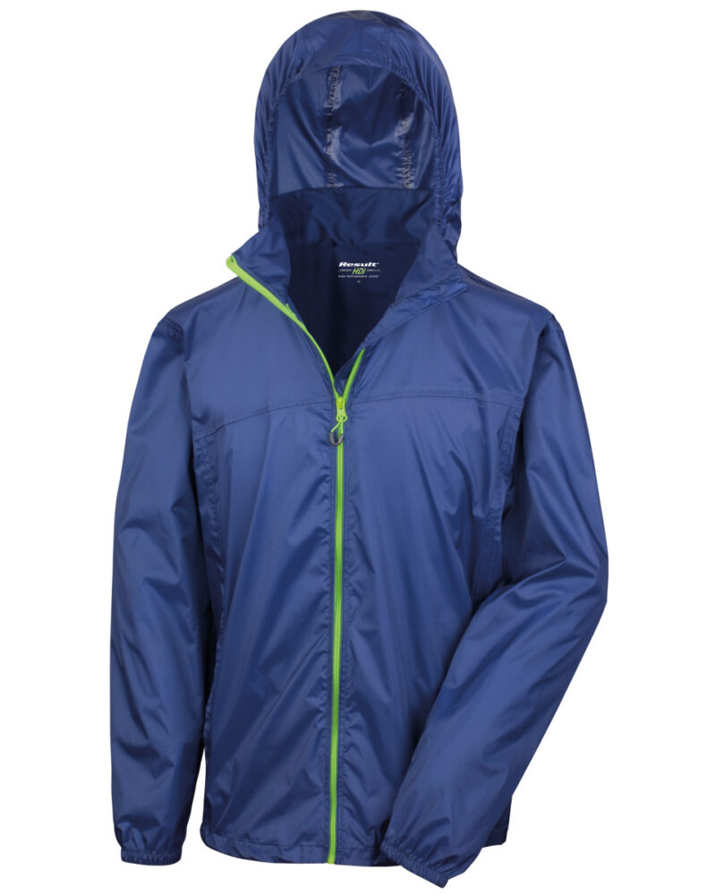 Result Urban Outdoor Wear HDi Quest Lightweight Stowable Jacket Navy and Lime