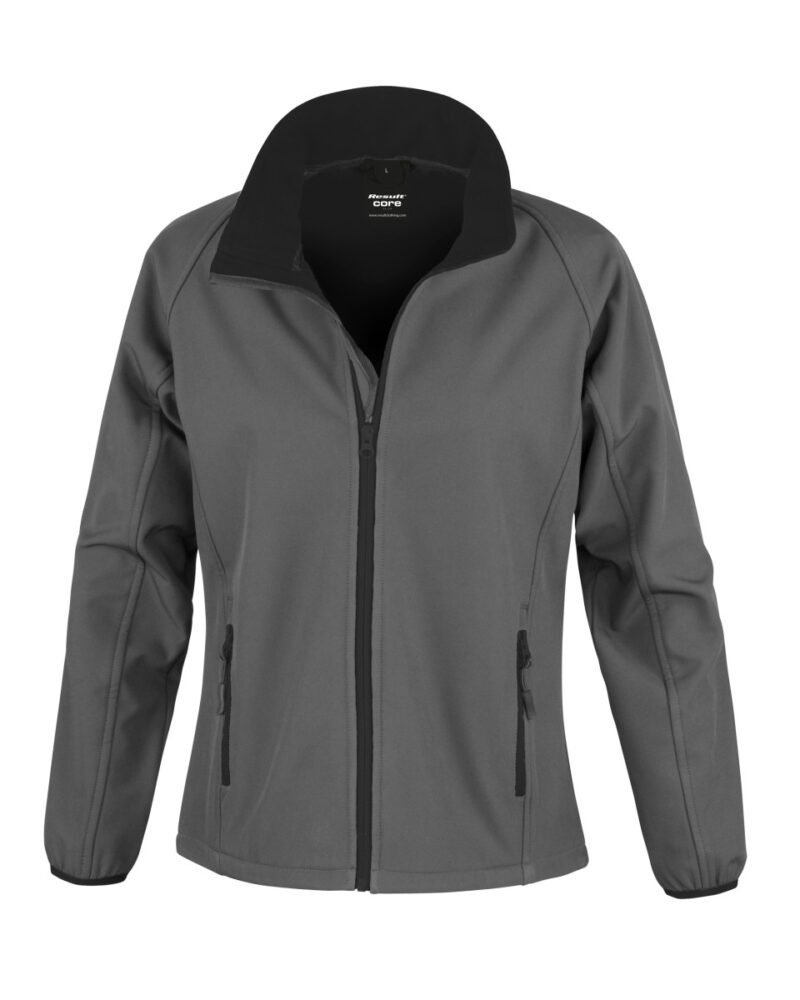 Result Core Ladies' Printable Softshell Jacket Charcoal and Black