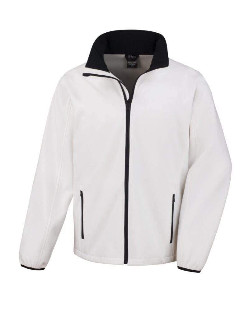 Result Core Men's Printable Softshell Jacket White and Black