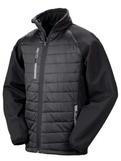 Result Black Compass Padded Softshell Jacket Black and Grey