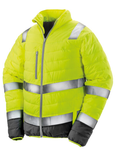 Result Safeguard Men's Soft Padded Safety Jacket Fluro Yellow