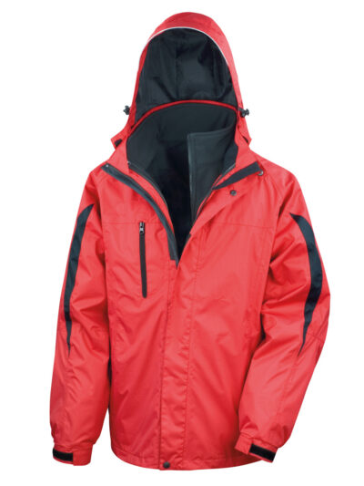 Result Men's 3-in-1 Journey Jacket with softshell inner Red and Black