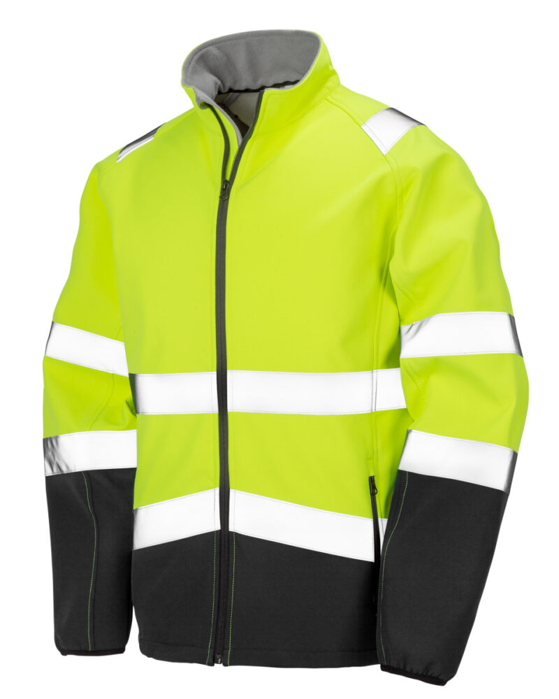 Result Safeguard Printable Safety Softshell Fluorescent Yellow and Black