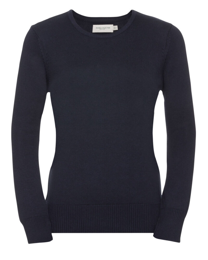 Russell Collection Ladies' Crew Neck Knitted Pullover Black