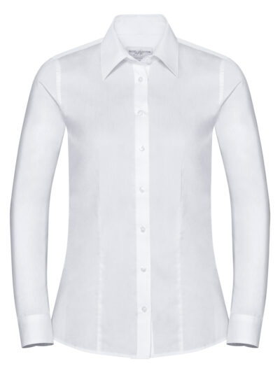 Russell Collection Ladies' Long Sleeve Tailored Coolmax® Shirt White