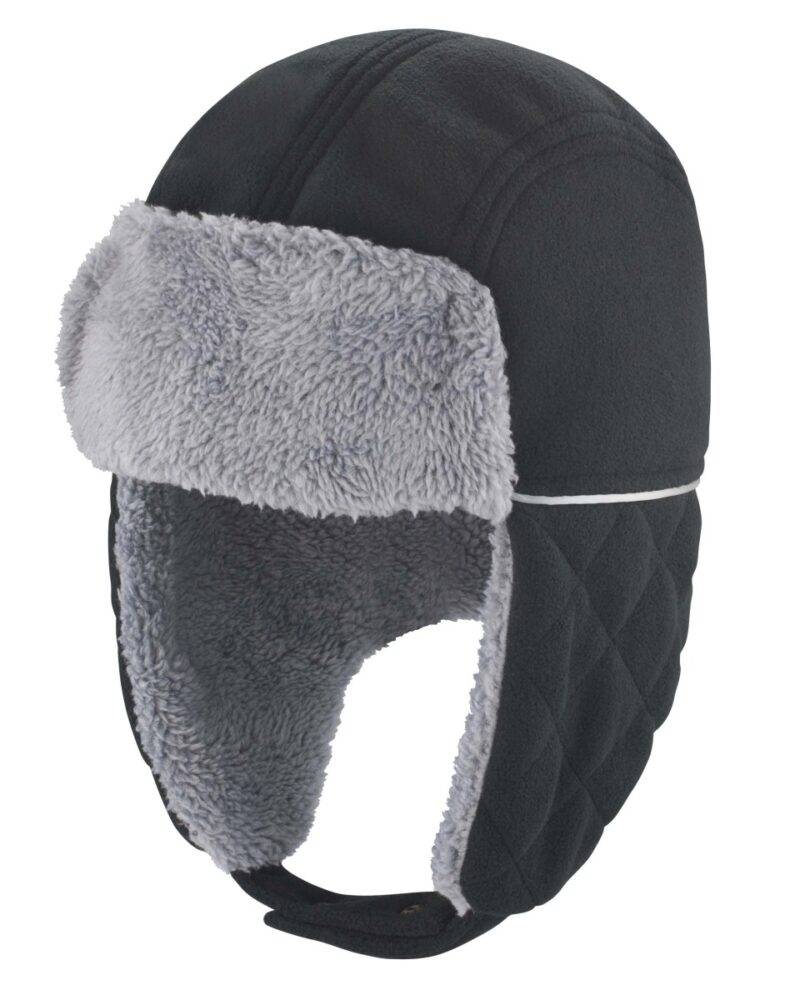 Result Winter Essentials Ocean Trapper Hat Black and Grey