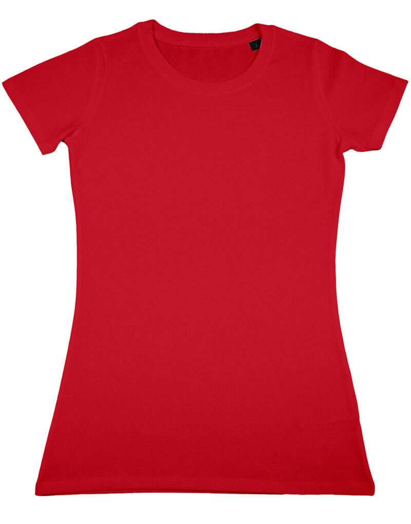 Nakedshirt Women's 'Ruth' Organic Fitted T-Shirt Red