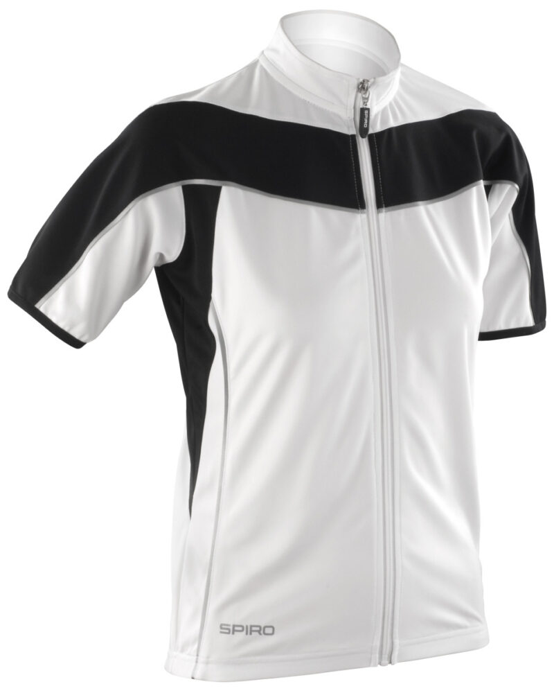Spiro Ladies' Bikewear Short Sleeve Performance Top White and Black