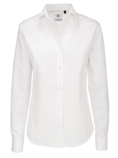 B&C Women's Sharp Twill Long Sleeve Shirt White