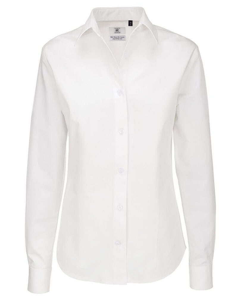B&C Women's Sharp Twill Long Sleeve Shirt White