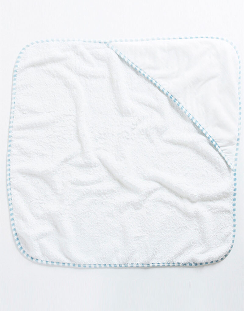 Towels By Jassz Po Hooded Baby Towel White and Baby Blue