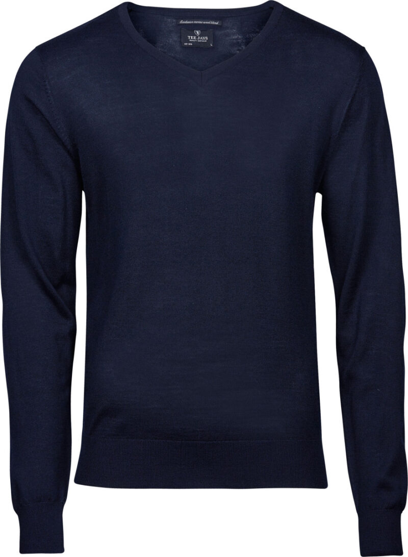 Tee Jays Men's V Neck Knitted Sweater Navy Blue