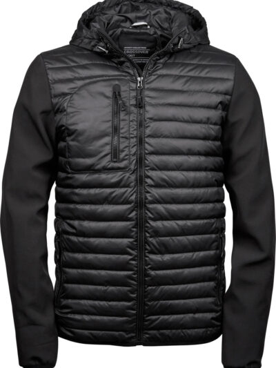 Tee Jays Men's Hooded Crossover Jacket Black