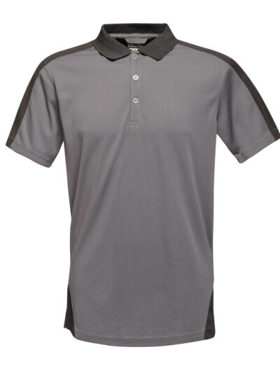 Regatta Contrast Quick Wicking Polo Shirt Seal Grey and Black