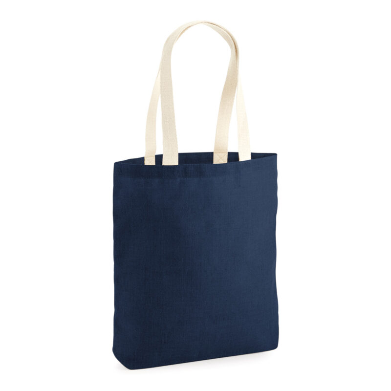 Westford Mill Unlaminated Jute Tote Navy and Natural