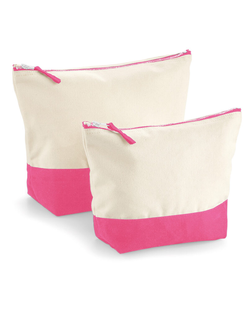 Westford Mill Dipped Base Canvas Accessory Bag Natural and True Pink