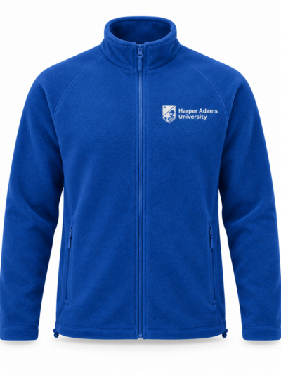Royal Blue Regatta TRF532 Thor III full zip fleece with white Harper Adams University logo on the left chest